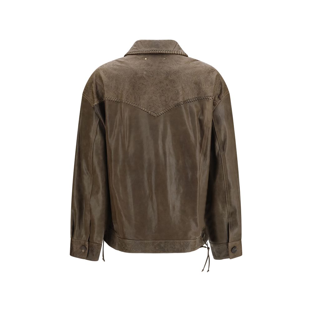 Golden Goose Babete Brown Lambskin Leather Jacket