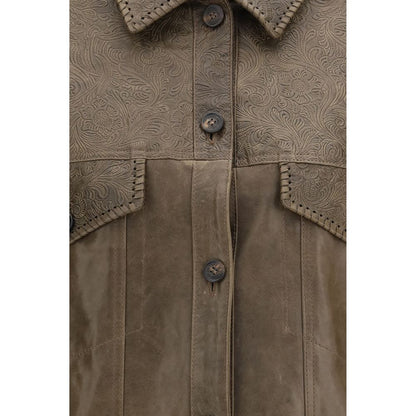 Golden Goose Babete Brown Lambskin Leather Jacket