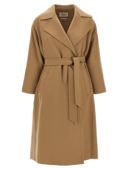 Weekend Max Mara Operoso Beige Virgin Wool Coat