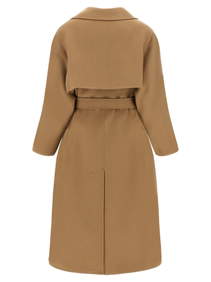 Weekend Max Mara Operoso Beige Virgin Wool Coat