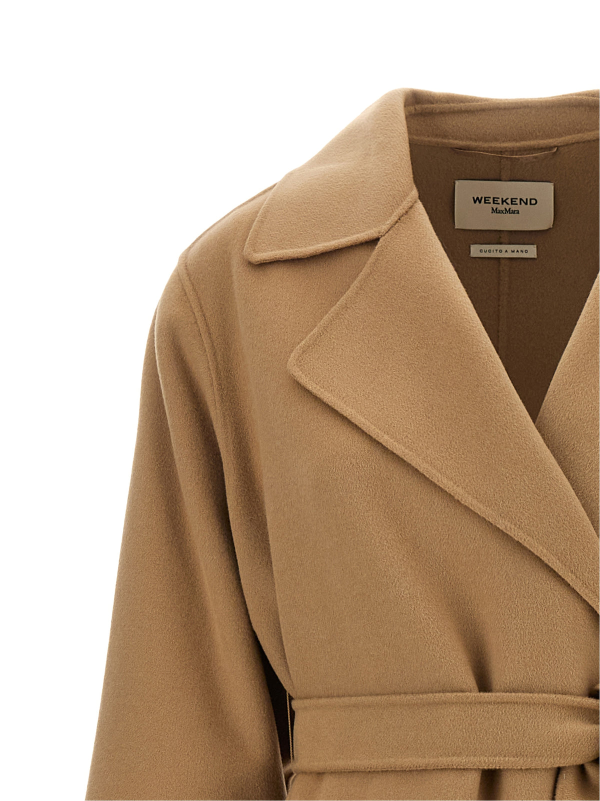 Weekend Max Mara Operoso Beige Virgin Wool Coat