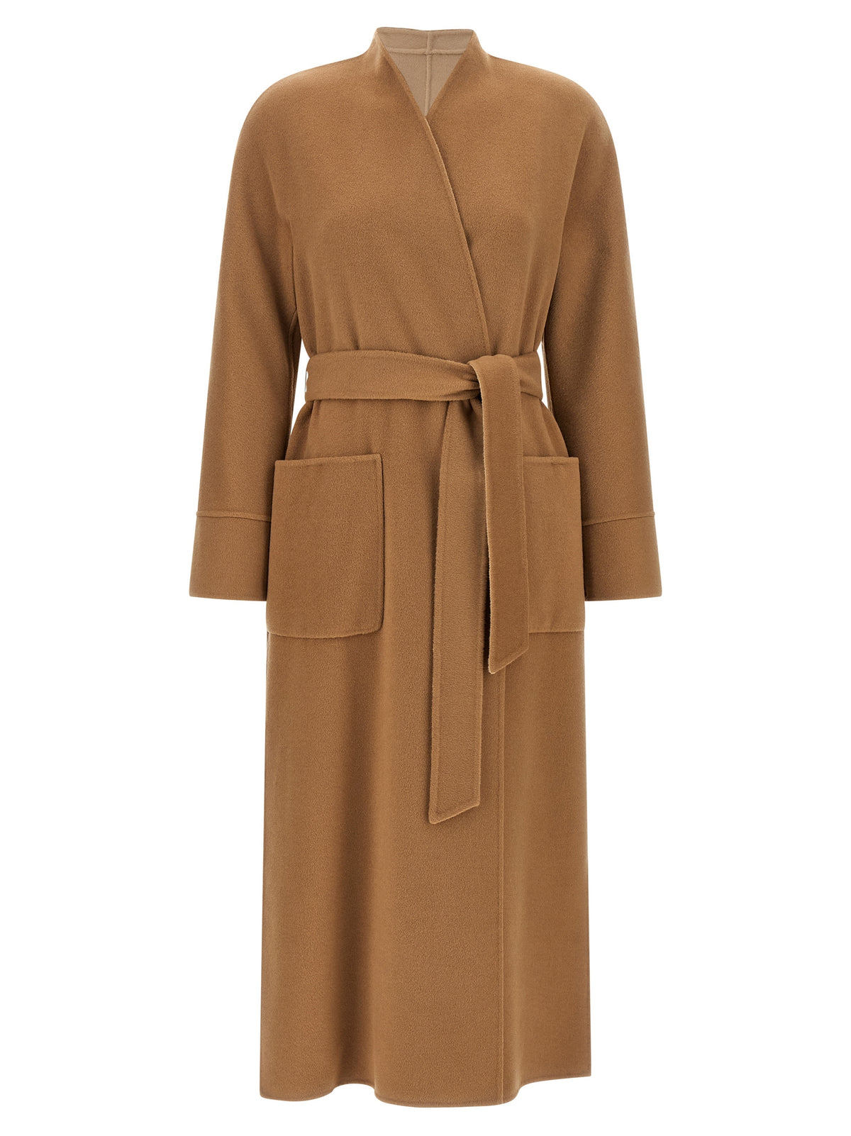 Max Mara Studio Nodo Beige Reversible Wool Coat