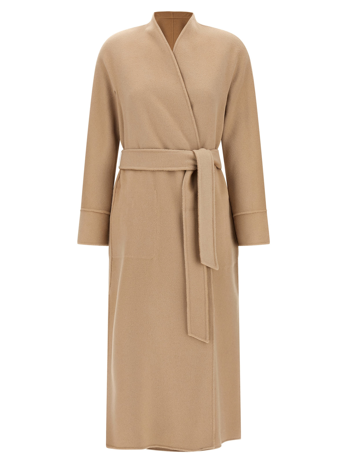 Max Mara Studio Nodo Beige Reversible Wool Coat