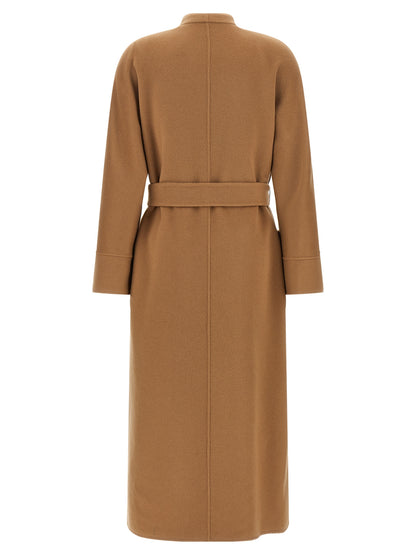 Max Mara Studio Nodo Beige Reversible Wool Coat