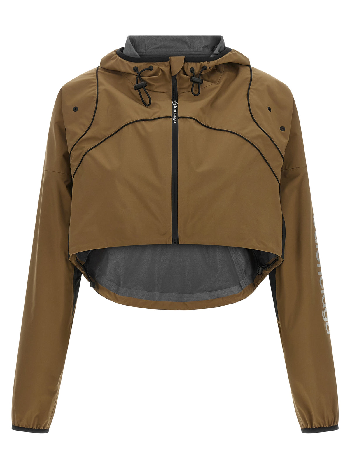 Balenciaga Hooded Brown Technical Shell Jacket