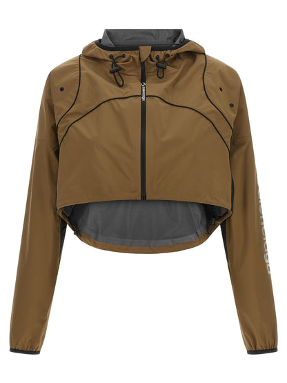 Balenciaga Hooded Brown Technical Shell Jacket