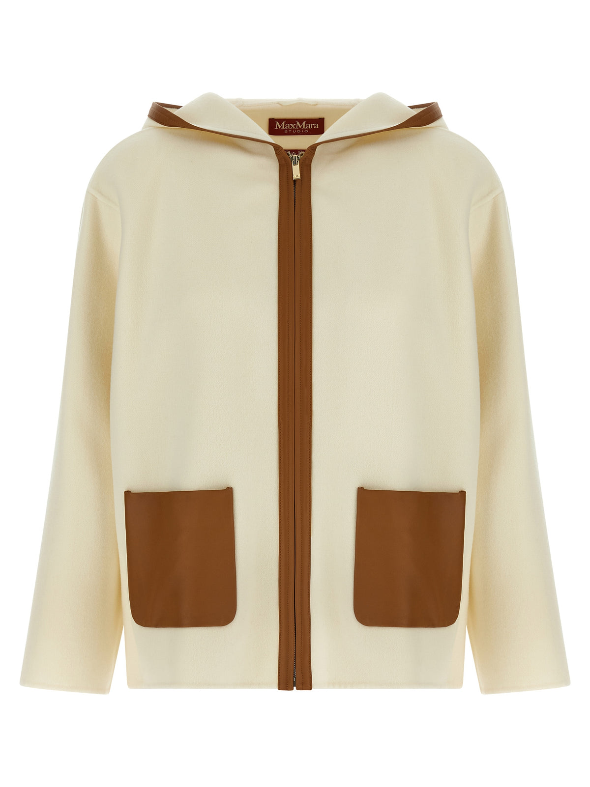 Max Mara Studio MstComica White Wool-Silk-Cashmere Coat