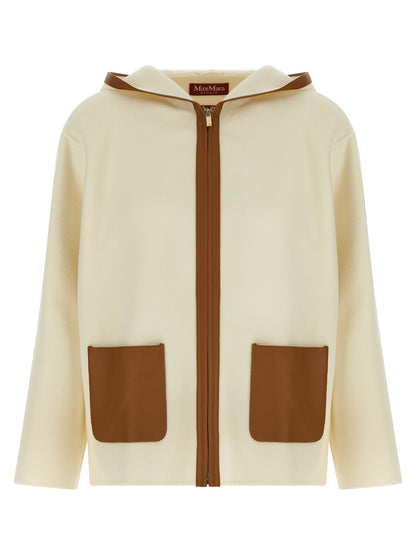 Max Mara Studio MstComica White Wool-Silk-Cashmere Coat