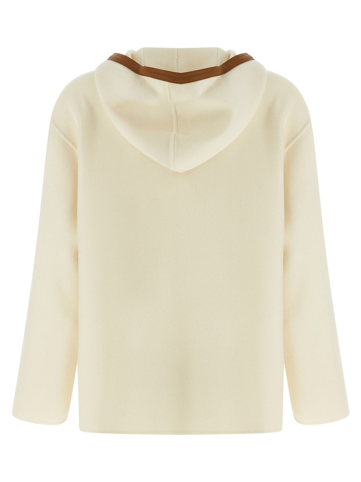Max Mara Studio MstComica White Wool-Silk-Cashmere Coat