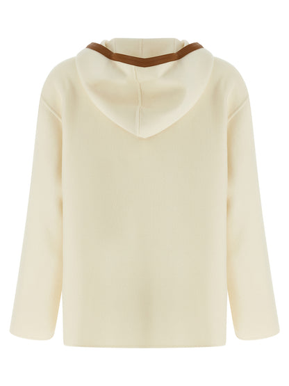 Max Mara Studio MstComica White Wool-Silk-Cashmere Coat