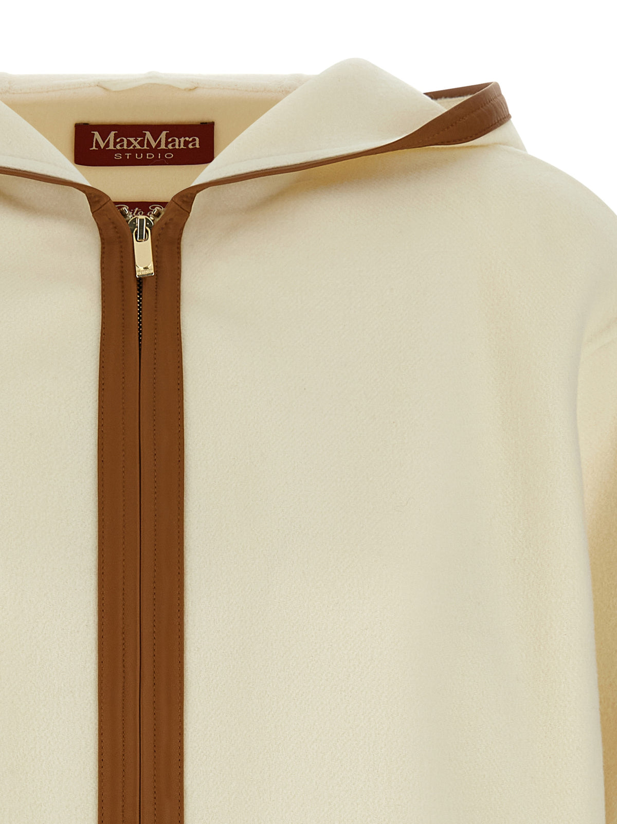 Max Mara Studio MstComica White Wool-Silk-Cashmere Coat