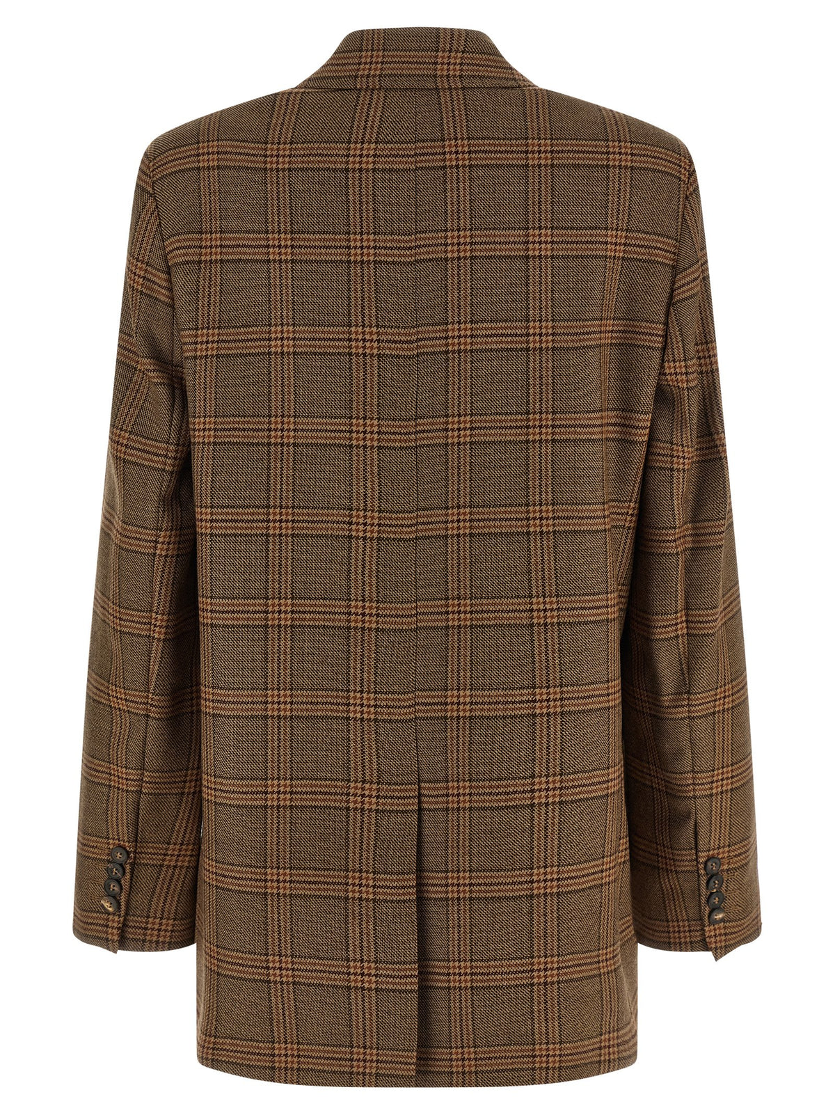 Max Mara Studio Brown MstAlca Wool Check Blazer