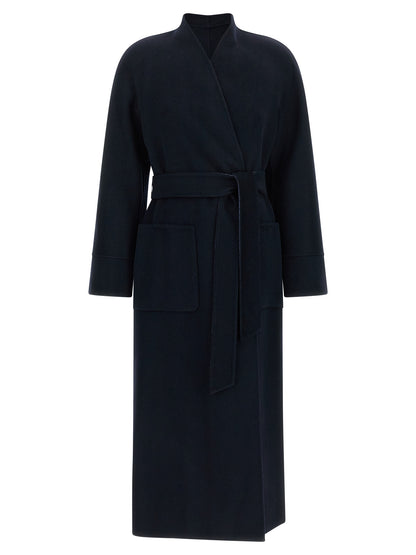 Max Mara Studio Nodo Multicolor Reversible Wool Coat