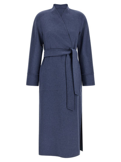 Max Mara Studio Nodo Multicolor Reversible Wool Coat