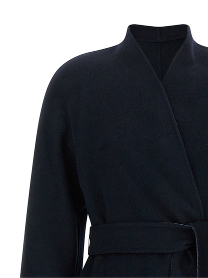 Max Mara Studio Nodo Multicolor Reversible Wool Coat