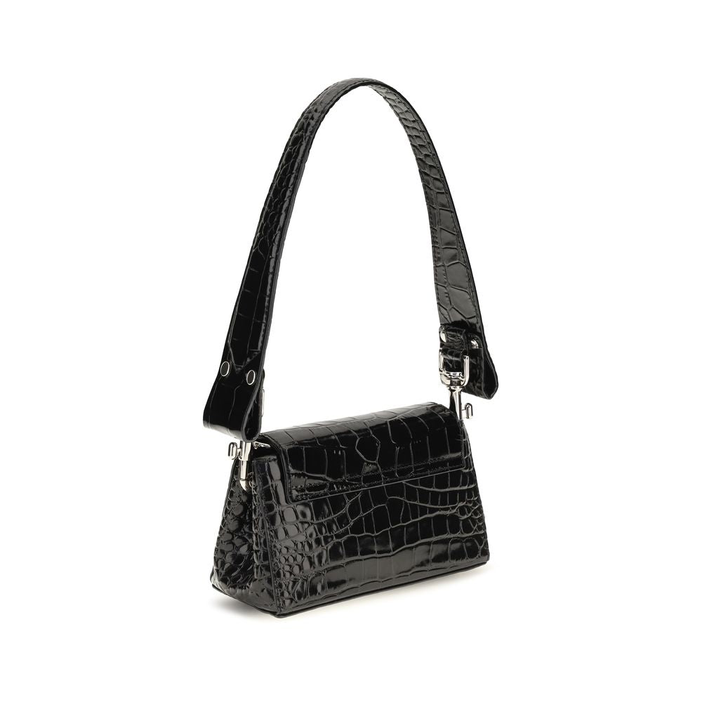 Vivienne Westwood Hazel Small Black Croc-Effect Leather Top Handle Bag