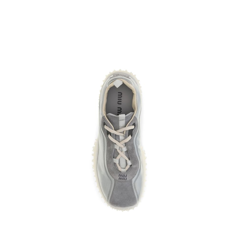 Miu Miu Bubble Gray Fabric Chunky Sneakers