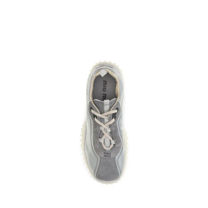 Miu Miu Bubble Gray Fabric Chunky Sneakers