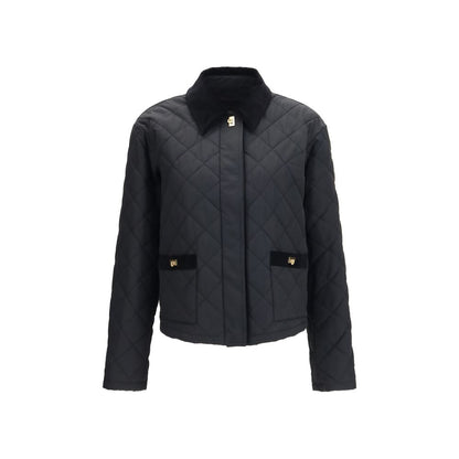 Ferragamo Black Padded Jacket with Gancini Buckles