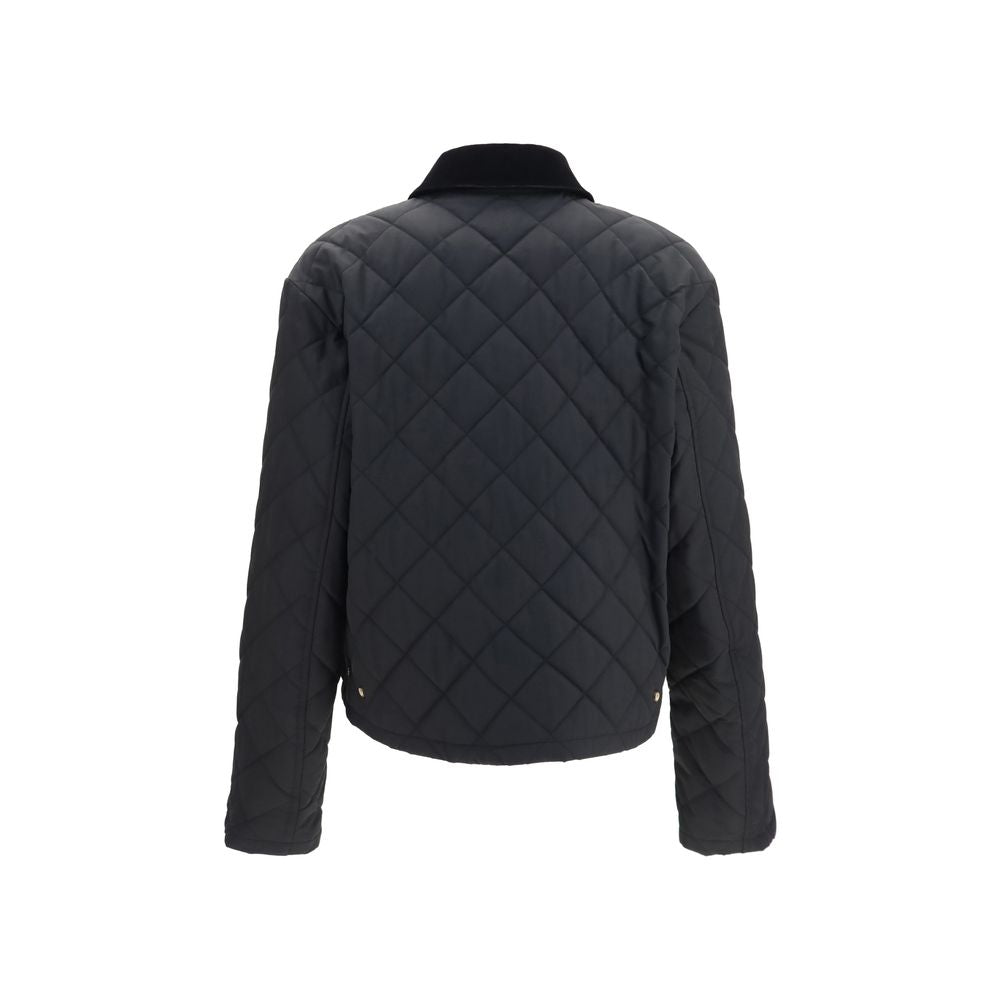 Ferragamo Black Padded Jacket with Gancini Buckles