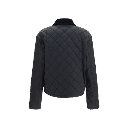 Ferragamo Black Padded Jacket with Gancini Buckles