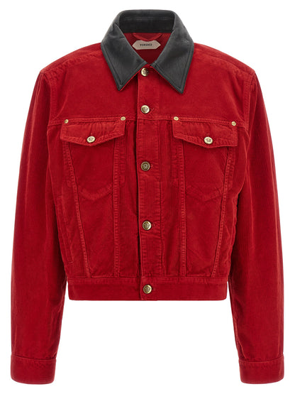 Versace Red Cotton Velvet Jacket
