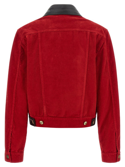 Versace Red Cotton Velvet Jacket