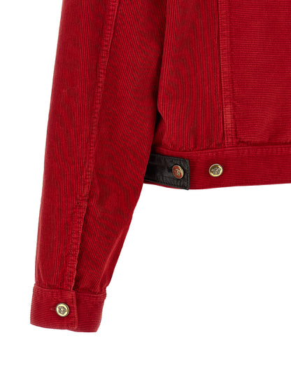 Versace Red Cotton Velvet Jacket