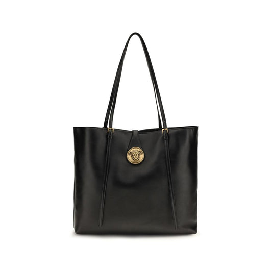Versace Medusa Black Lambskin Tote Bag