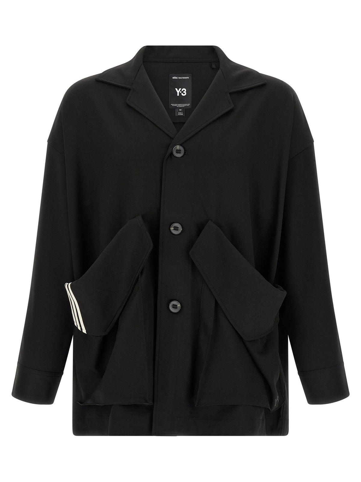 Y-3 Black Chore Wool-Blend Blazer