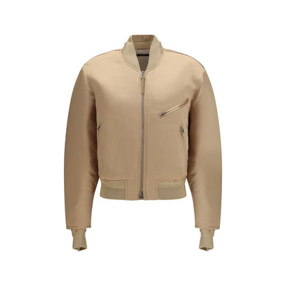 Tom Ford Gold Satin Aviator Bomber Jacket