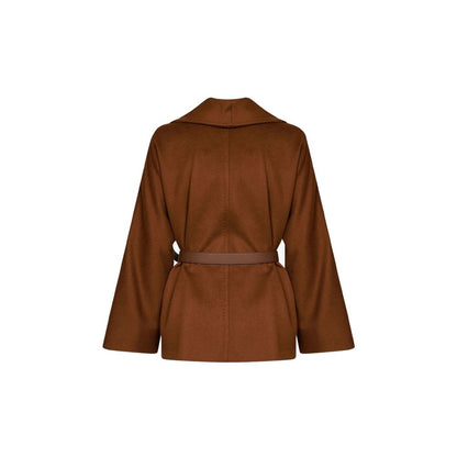 Max Mara Brown Virgin Wool Full-Length Jacket