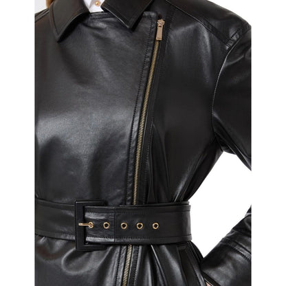 Max Mara Black Semi-Glossy Nappa Leather Jacket