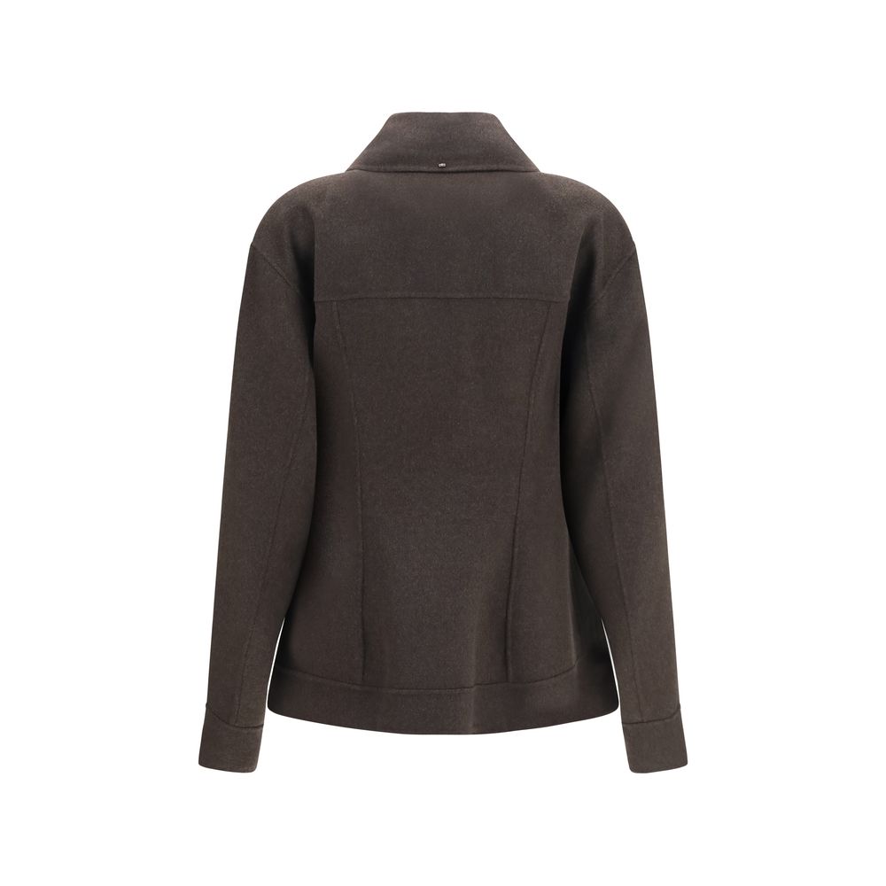 Max Mara Sportmax Calcio Brown Virgin Wool Jacket