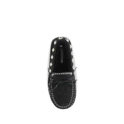 Black Calf Leather Bos Taurus Slip-On Loafers