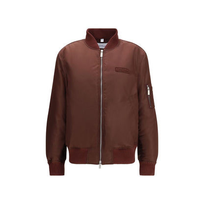 Off-White Bordeaux Embroidered Logo Nylon Bomber Jacket