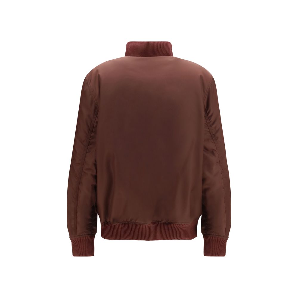 Off-White Bordeaux Embroidered Logo Nylon Bomber Jacket