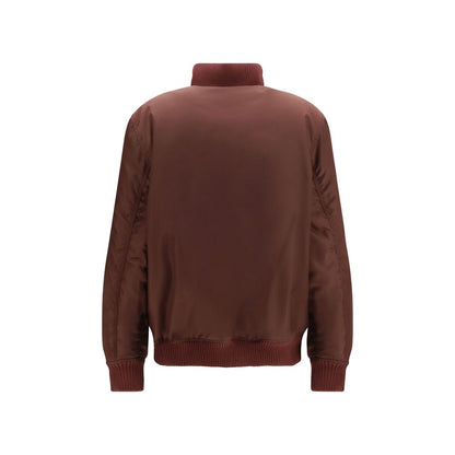 Off-White Bordeaux Embroidered Logo Nylon Bomber Jacket