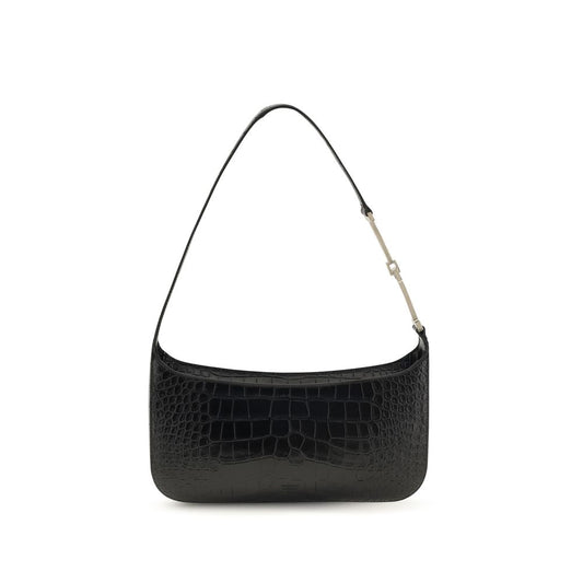 Tom Ford Black Crocodile-Print Small Shoulder Bag