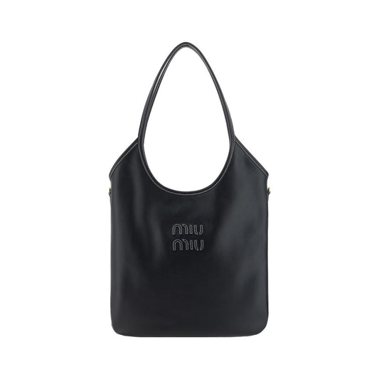 Miu Miu Ivy Black Calf Leather Shoulder Bag