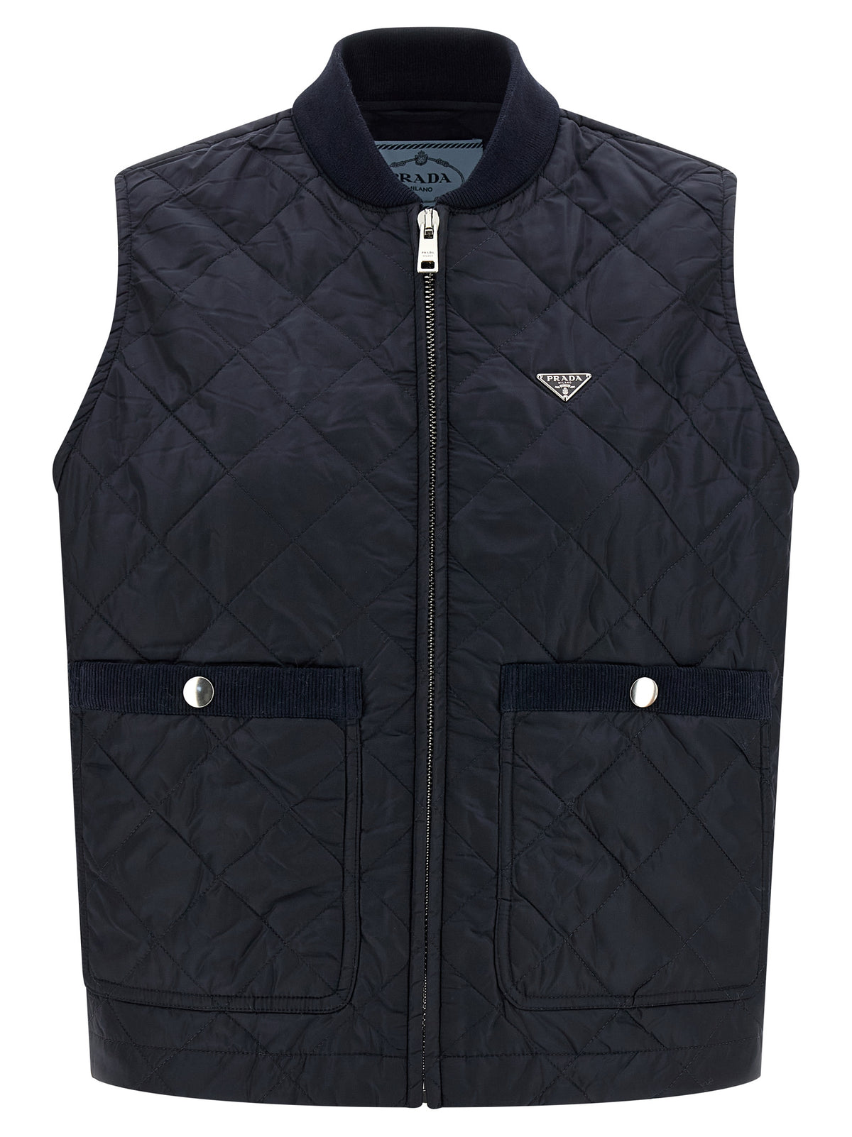 Prada Blue Diamond-Quilted Re-Nylon Vest