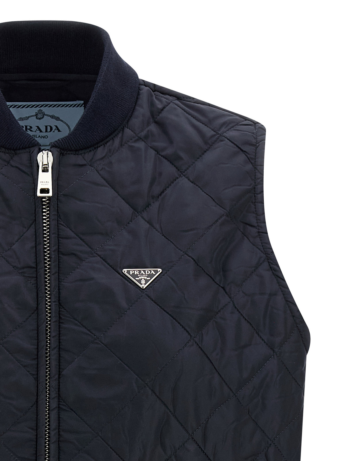 Prada Blue Diamond-Quilted Re-Nylon Vest