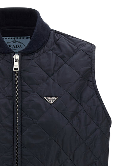 Prada Blue Diamond-Quilted Re-Nylon Vest