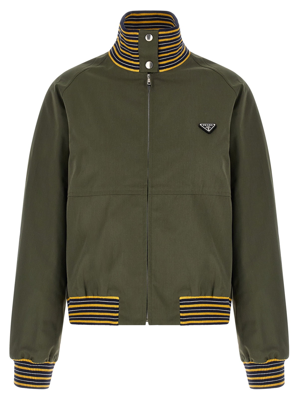 Prada Bicolor Poplin Bomber Jacket