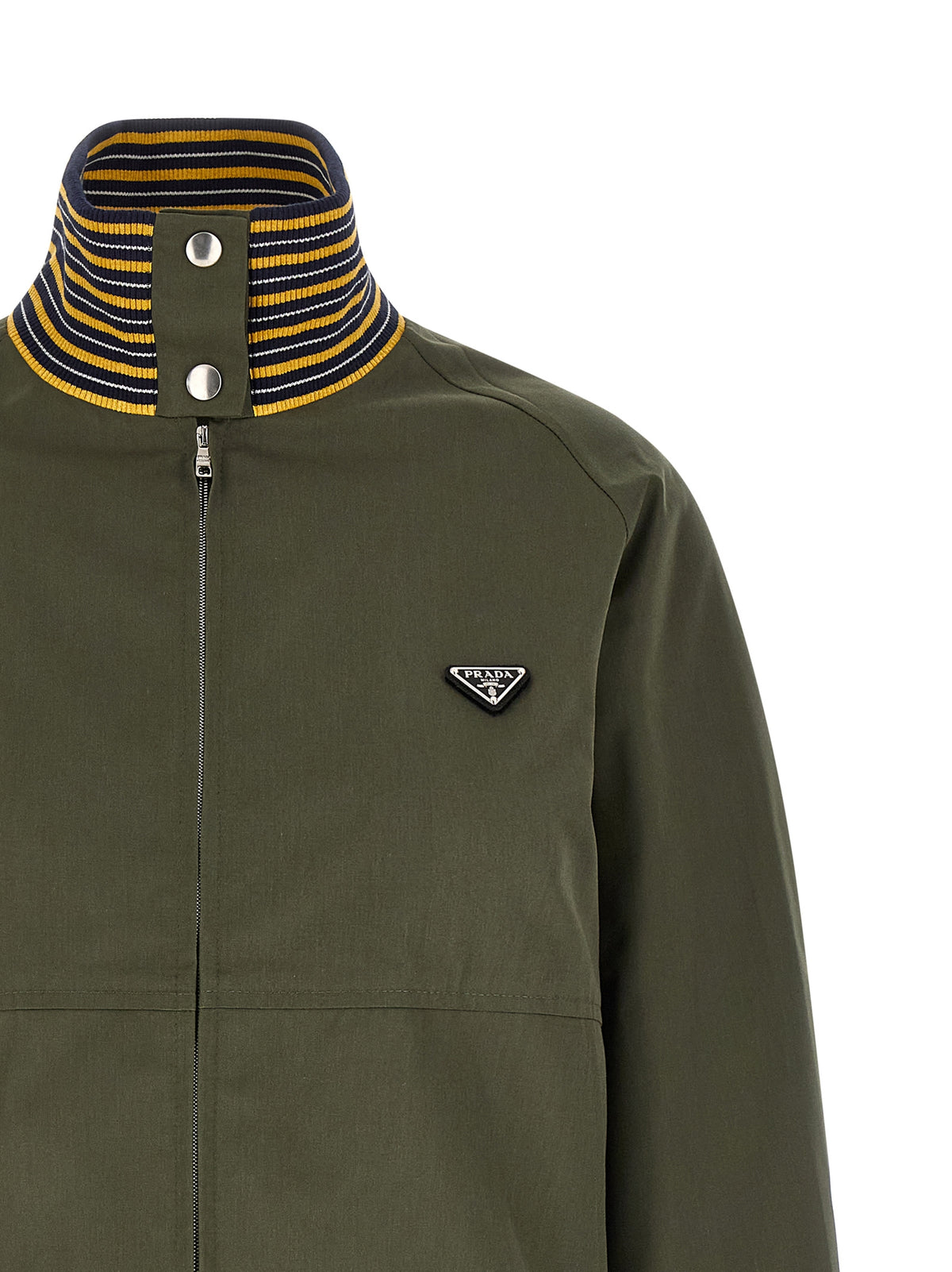 Prada Bicolor Poplin Bomber Jacket