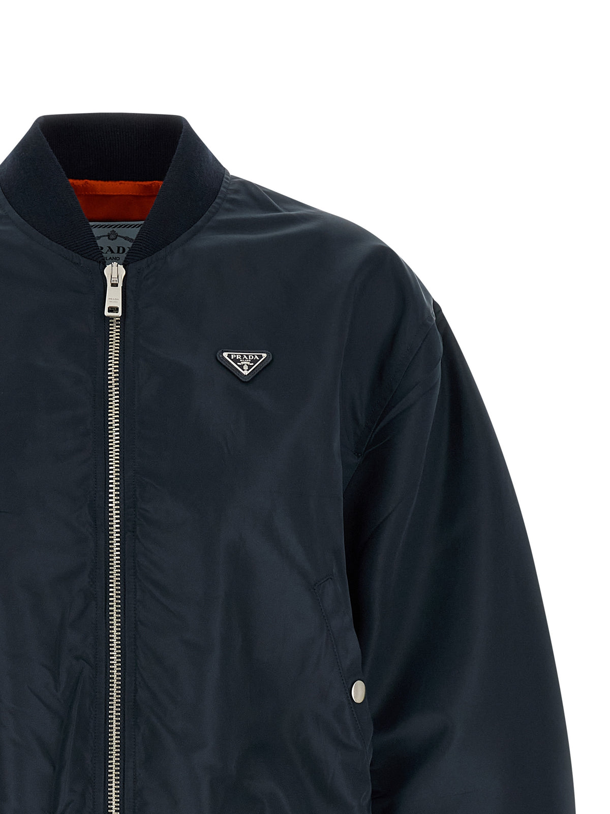 Prada Blue Nylon Twill Bomber Jacket