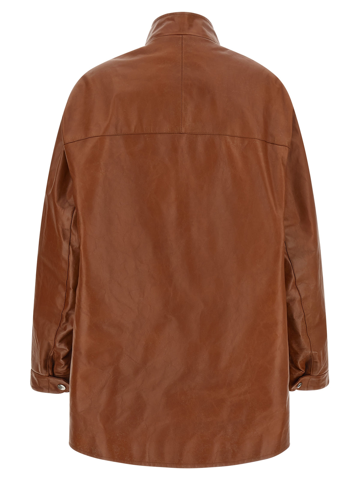 Prada Brown Antique Leather Caban Jacket