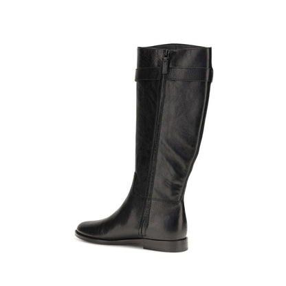 Black Calf Leather Bos Taurus Lace-Up Boots