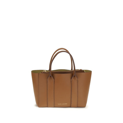 Marc Jacobs Pop J Small Work Tote Brown Pebble Leather Bag