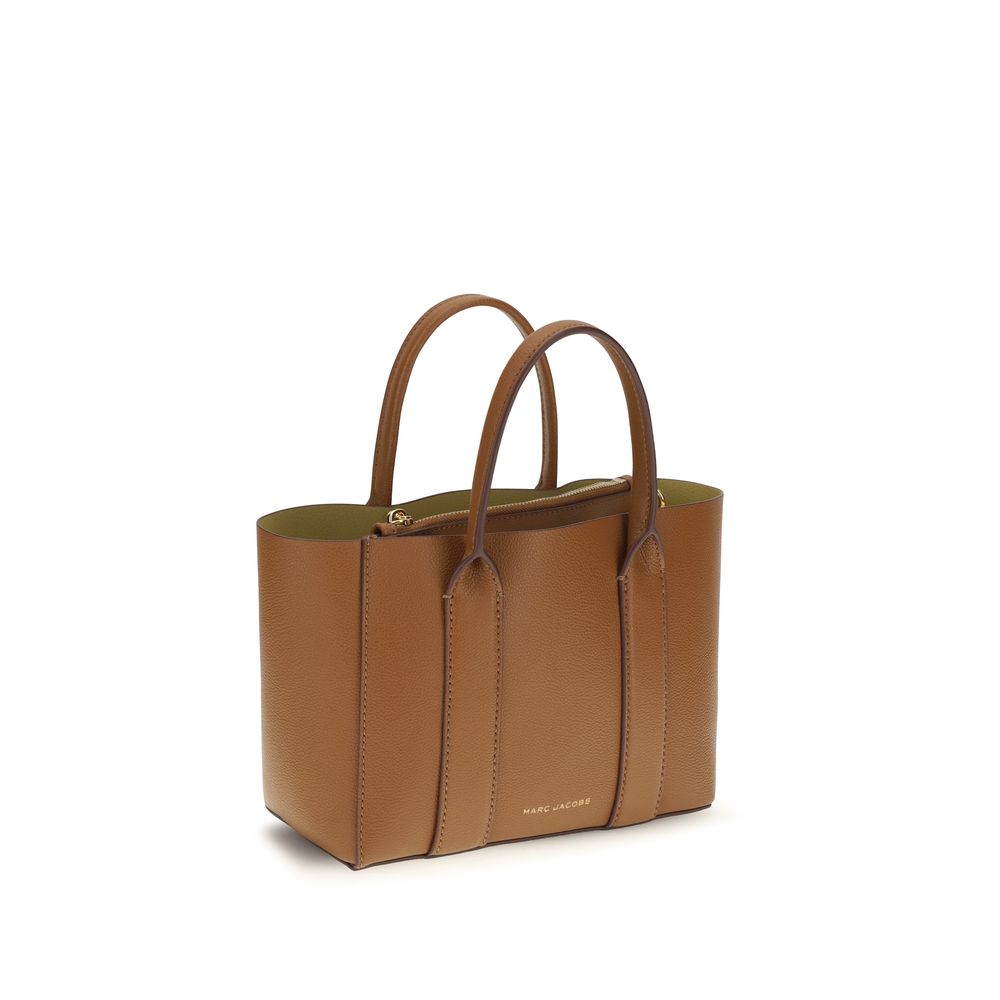 Marc Jacobs Pop J Small Work Tote Brown Pebble Leather Bag